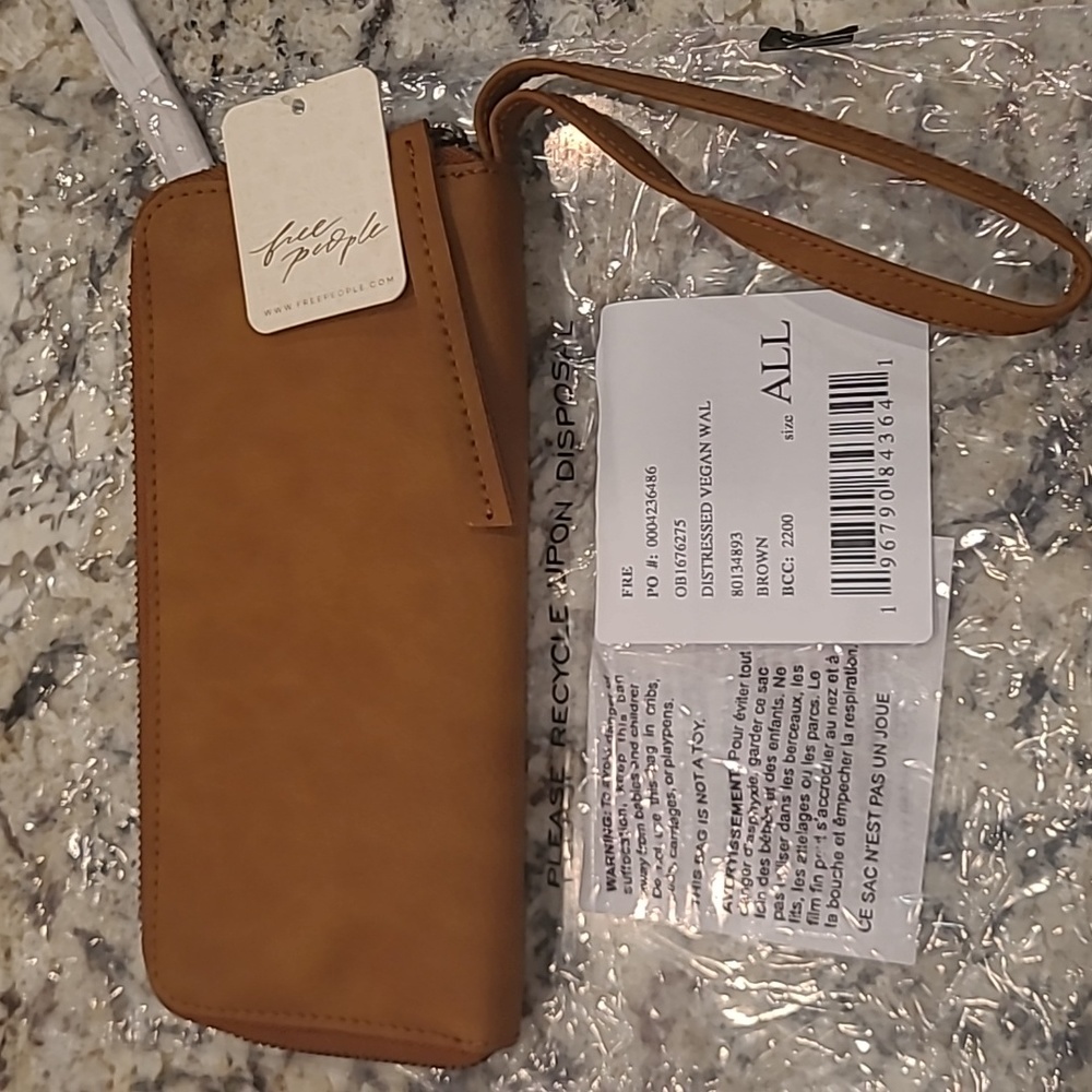 NIB Free People  Distressed Vegan Wallet